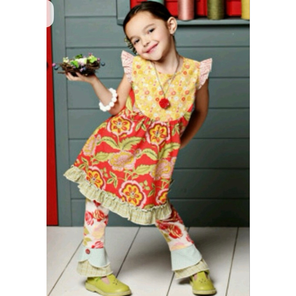 MATILDA JANE Serendipity Matching Set 2T Yellow Floral Top & Leggings